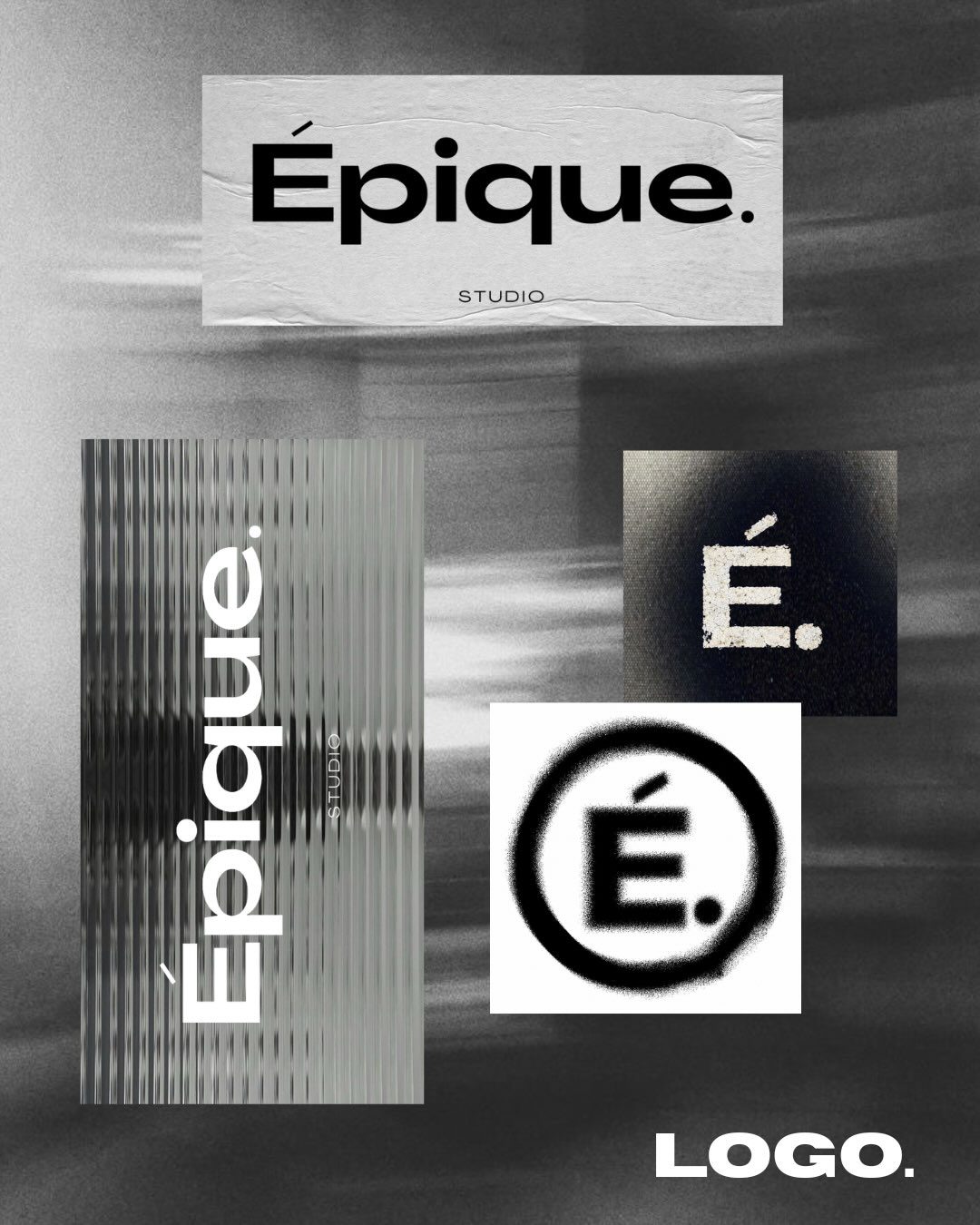 Planche du logo Épique et du monogramme É.