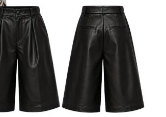 Le bermuda effet cuir, face et dos